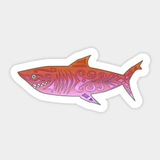 Polynesian Shark Design Sticker